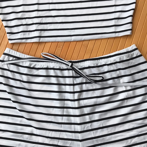 NWT Striped Crop Cami Top & Tie Waist Shorts Set - Picture 9 of 10